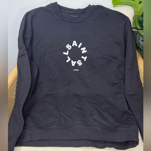 AllSaints Tierra Oversized Crewneck Black Size Small - Picture 5 of 9